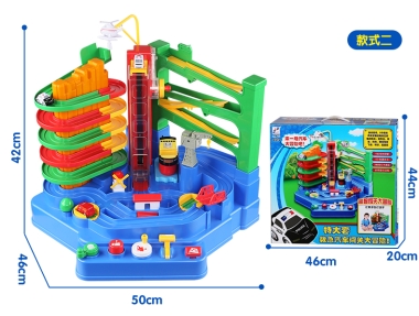 Mechanical track adventure with music with three cars 5577-16中文