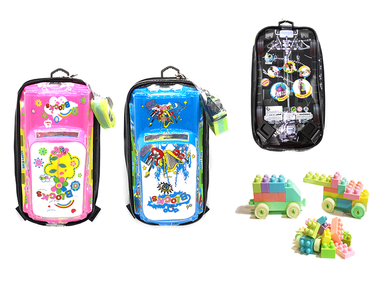 智力积木玩具 迷你车形PVC背包（24PCS/袋） 13116B