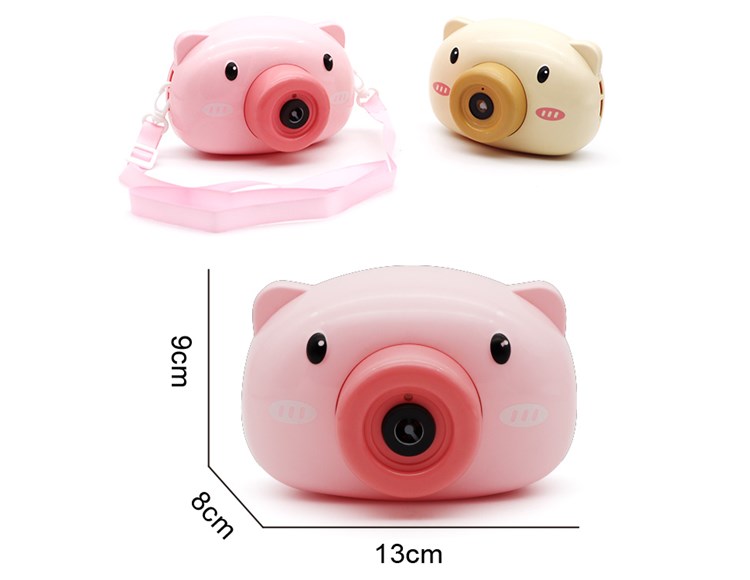 小猪带灯光音乐双瓶水泡泡相机（ABS料） JY-W007