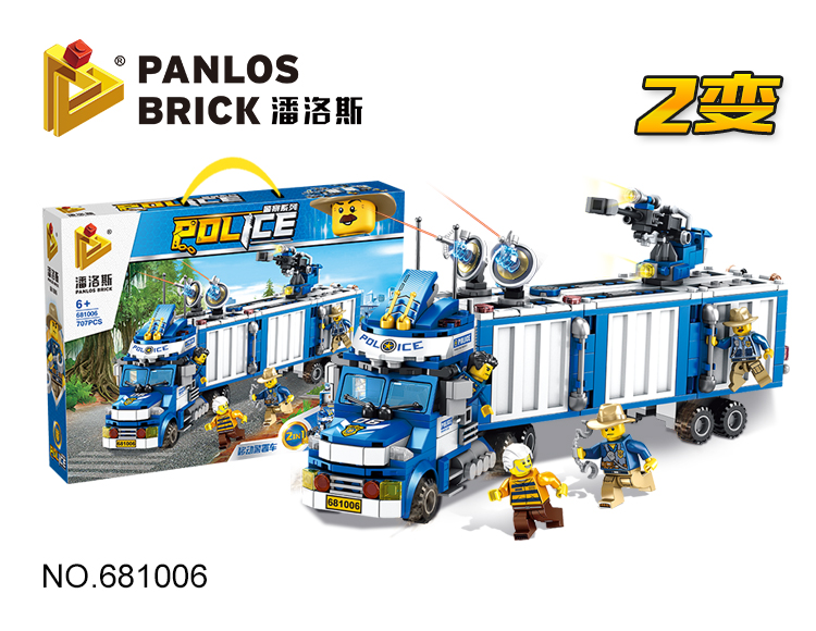 新警察系列 2变 多功能警察货柜车 681006