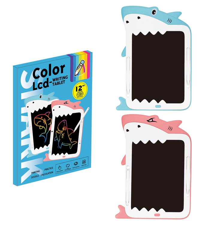 2色12寸LCD液晶写字板，鲨鱼彩色屏（包电。CR2025电池一颗) DTS12