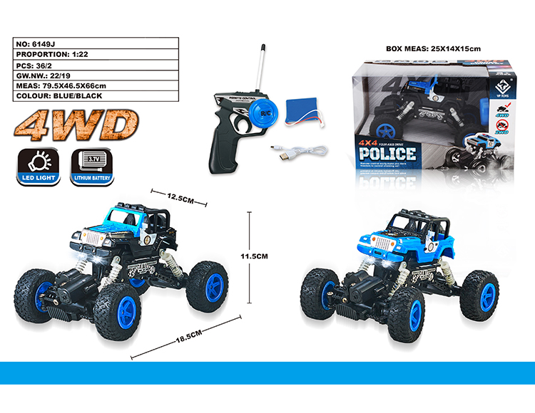 1:22 四驱吉普警车攀爬车 6149J