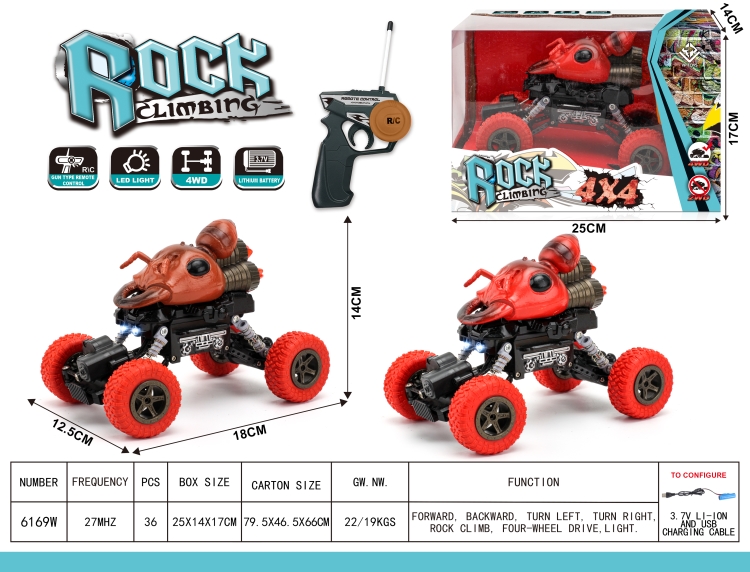 1:22 四驱蚂蚁 警察攀爬遥控车包电 6169W