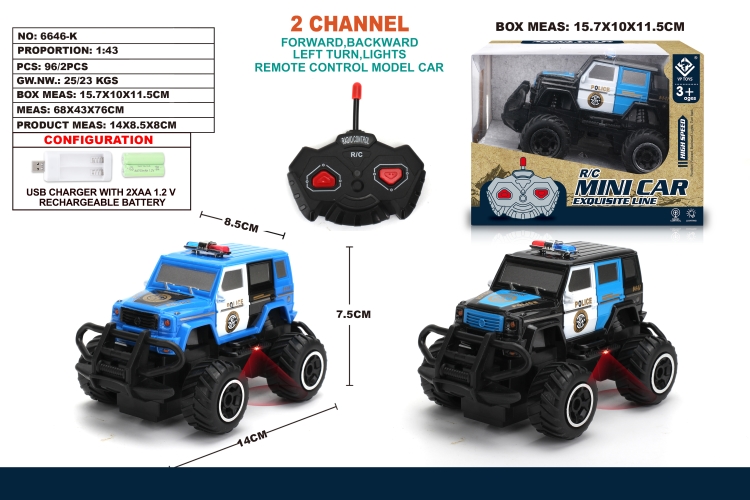 1:43两通遥控迷你越野奔驰警车 6646K