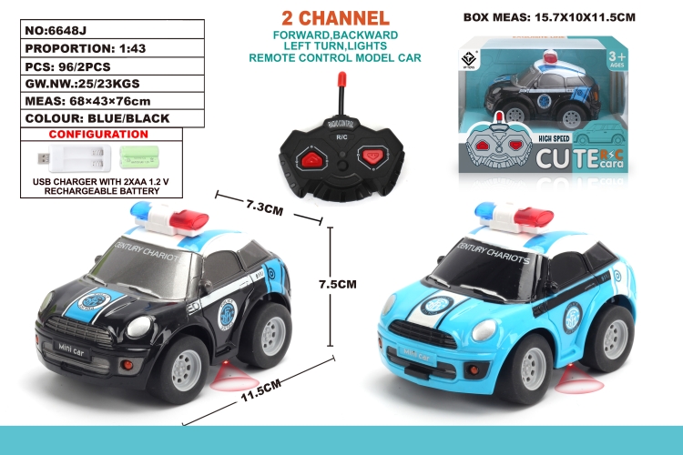 1：43Q版MINI警车 6648J