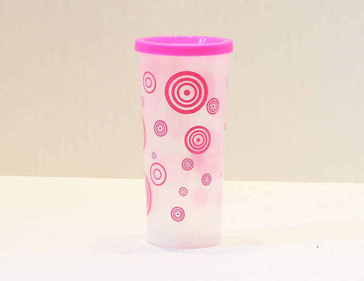 丝印水杯+盖 透明 A1022A