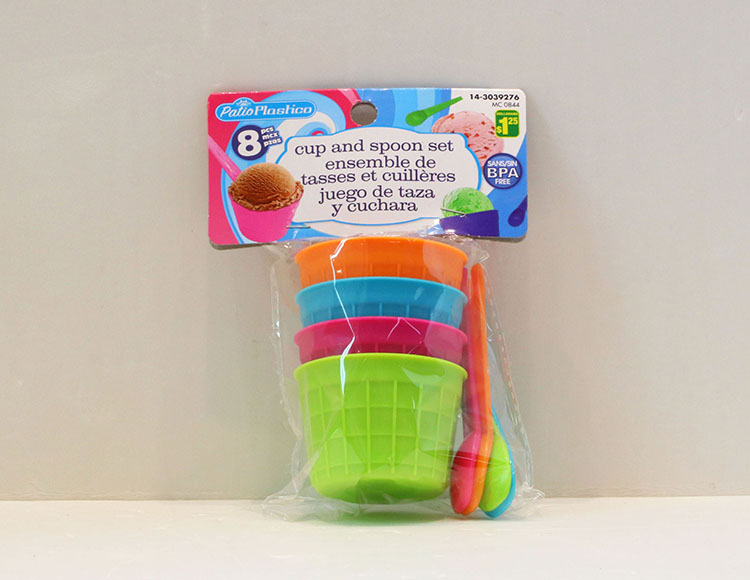 8PC冰淇淋杯+匙 A1803