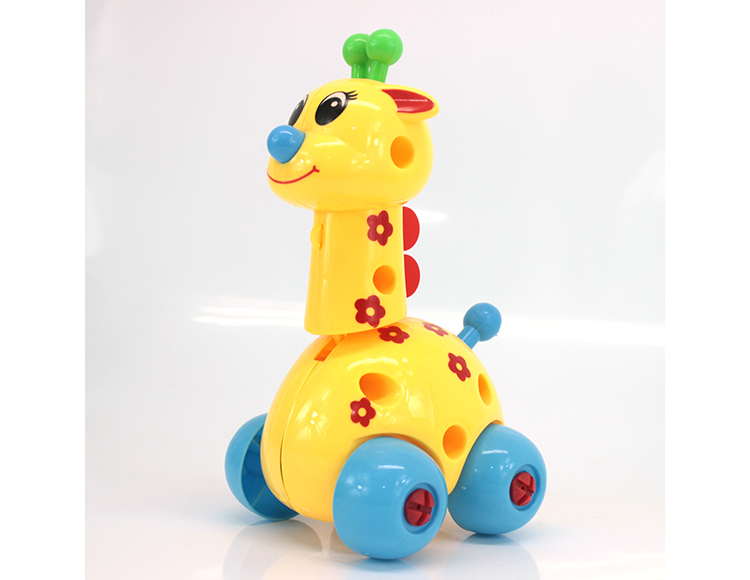 益智拆装拖拉卡通动物大长颈鹿 PT6023