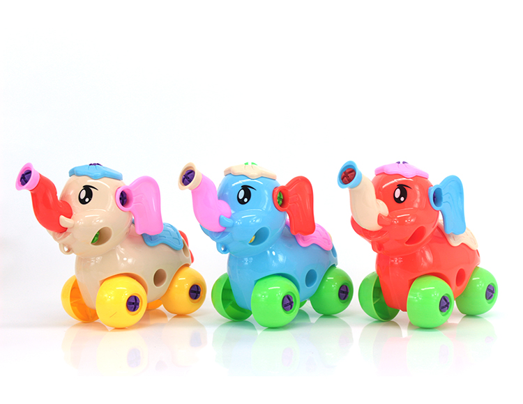 益智拆装拖拉卡通动物大象 PT6026