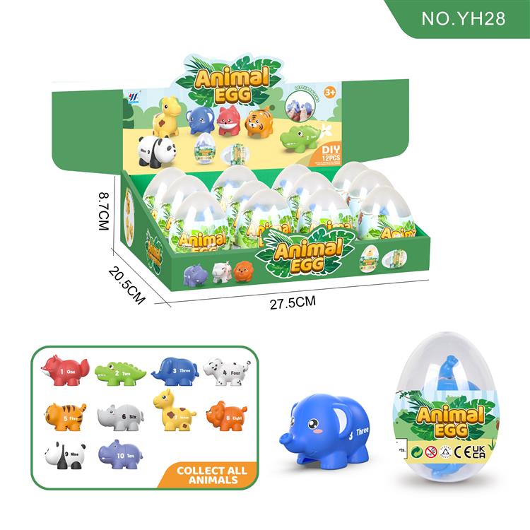 12合1恐龙蛋大象数字动物配对 YH28