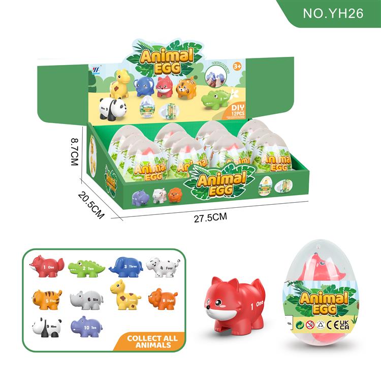 12合1恐龙蛋狐狸数字动物配对 YH26
