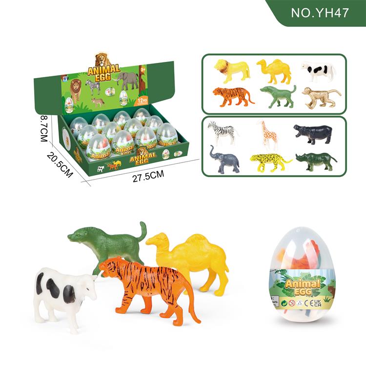 12合1恐龙蛋森林动物(12款实心) YH47