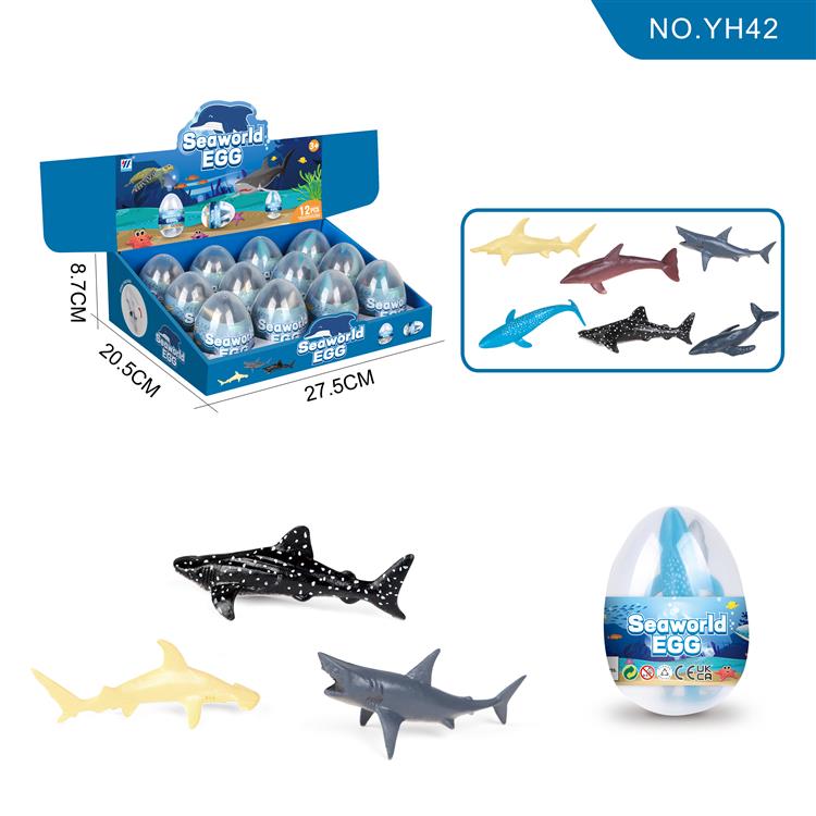 12合1恐龙蛋海洋鱼（6款实心） YH42