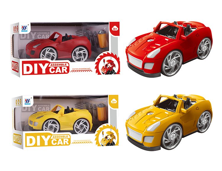 DIY Q版法拉利拆装车（红/黄2色混装） YH559-011