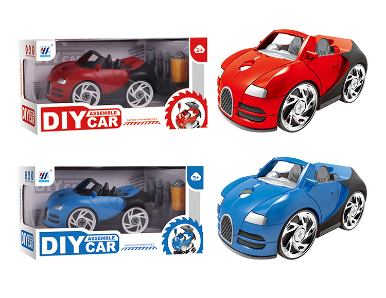 DIY Q版布加迪拆装车（红/蓝2色混装） YH559-013