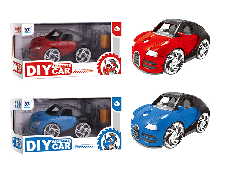 DIY Q版布加迪拆装车（红/蓝2色混装） YH559-013A