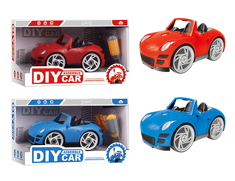 DIY Q版保时捷拆装车（红/蓝2色混装） YH559-016