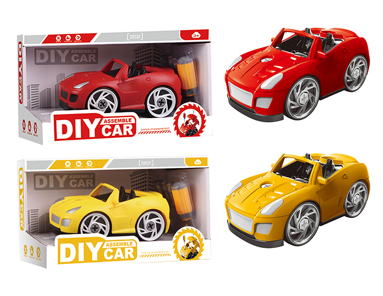 DIY Q版法拉利拆装车（红/黄2色混装） YH559-018