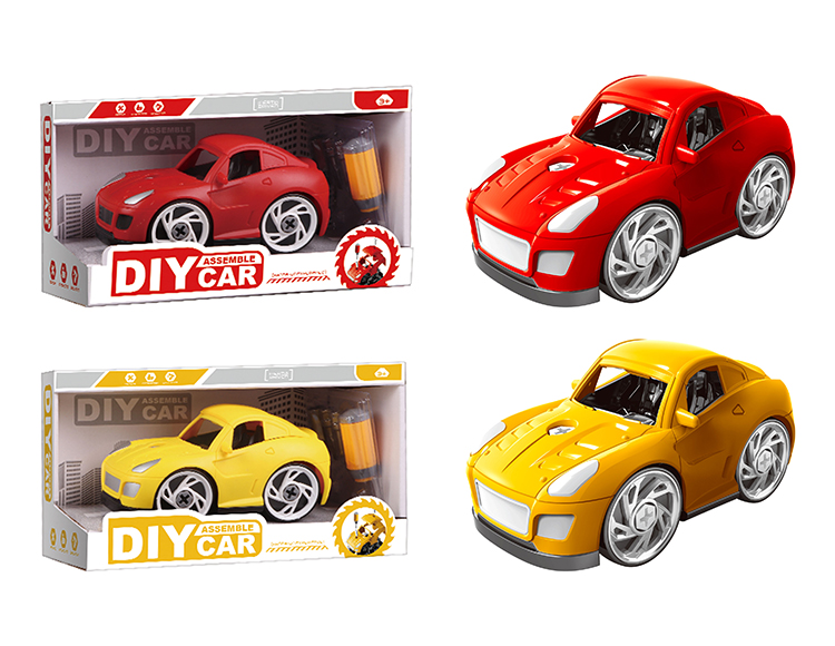 DIY Q版法拉利拆装车（红/黄2色混装） YH559-018A
