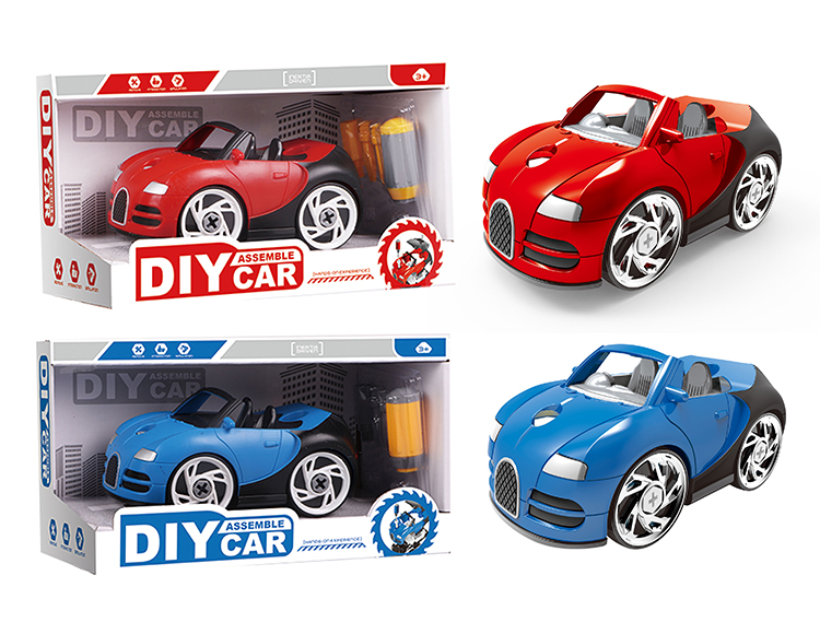 DIY Q版布加迪拆装车（红/蓝2色混装） YH559-020