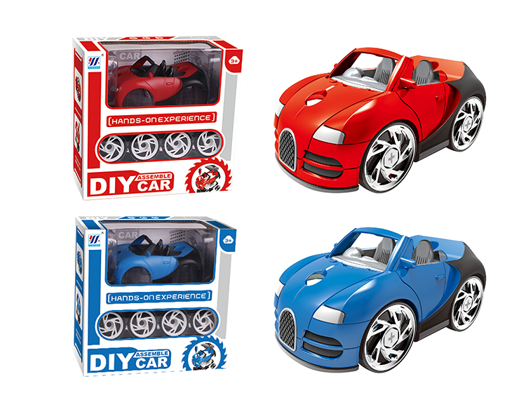 DIY Q版布加迪拆装车（红/蓝2色混装） YH559-027