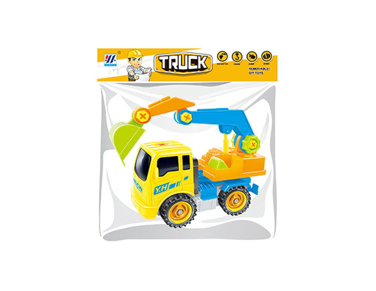 DIY挖掘机惯性拆装卡通工程车（四色混装） YH559-19A
