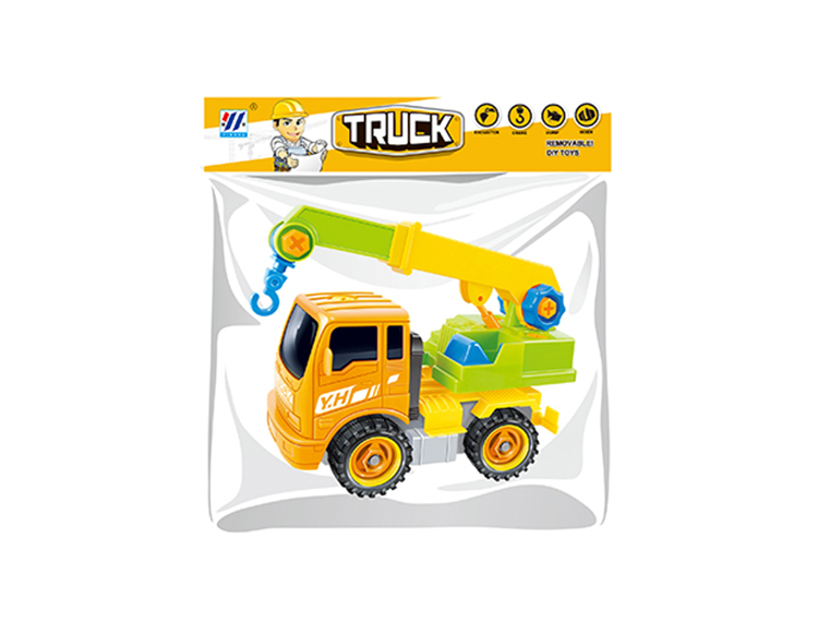 DIY吊车惯性拆装卡通工程车（四色混装） YH559-19B