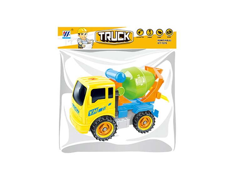 DIY搅拌车惯性拆装卡通工程车（四色混装） YH559-19D