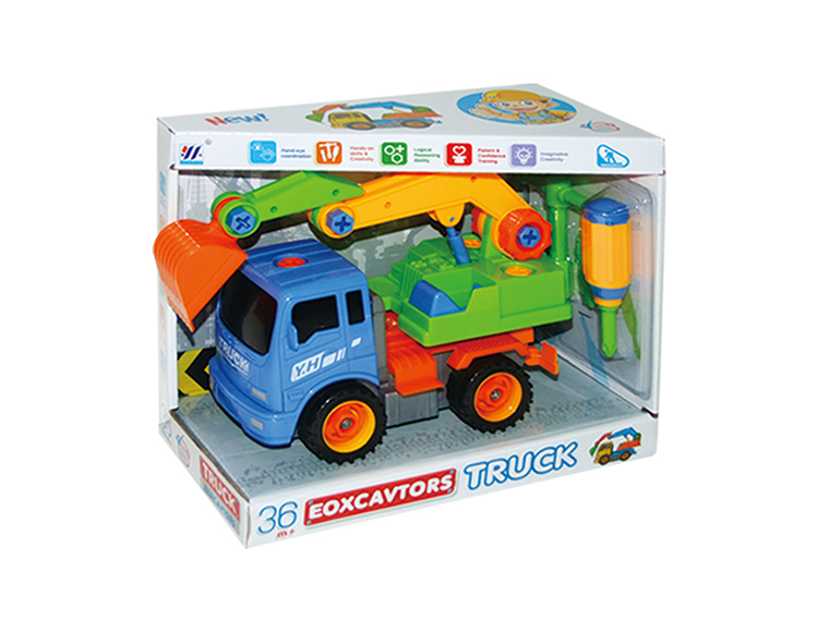 DIY挖掘机惯性拆装工程车（四色混装） YH559-1A