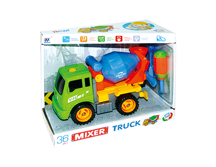 DIY搅拌车惯性拆装工程车（四色混装） YH559-1D