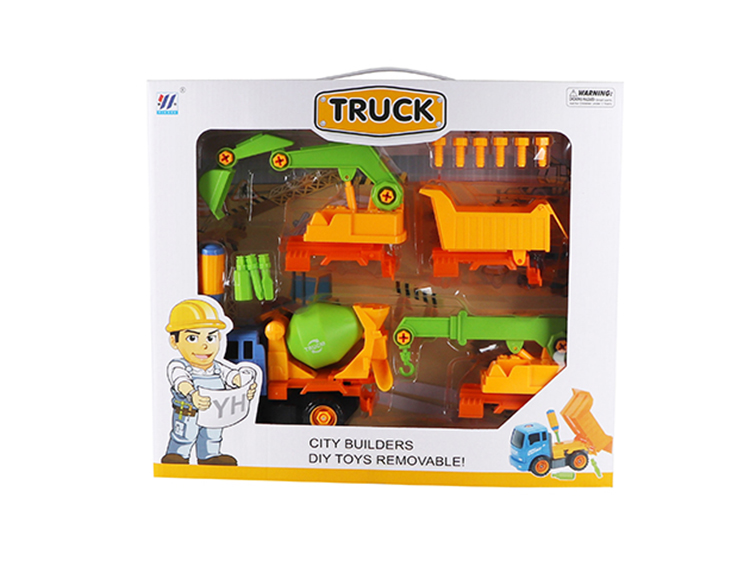 DIY惯性拆装卡通工程车（四色混装） YH559-27B