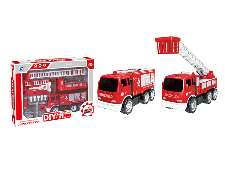 二合一大号DIY惯性拆装消防车 YH559-54A