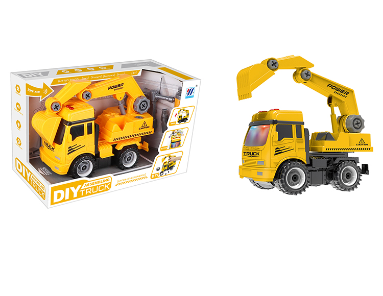 DIY挖掘机惯性灯光音乐拆装仿真工程车 YH559-68A