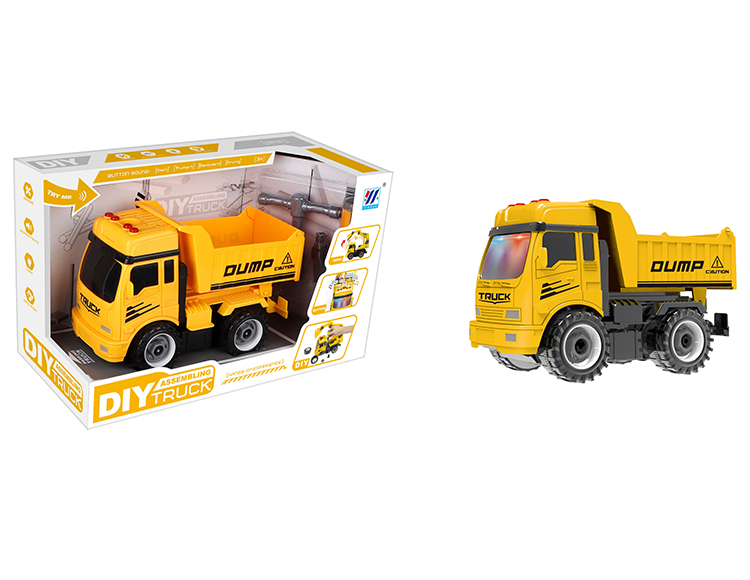 DIY自卸卡车惯性灯光音乐拆装仿真工程车 YH559-68C