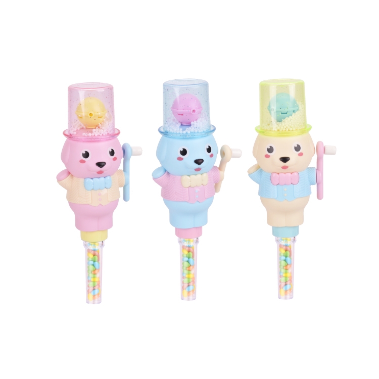 三款手摇灯光雪花小狗 104823N