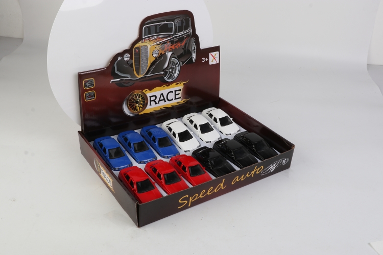 1:33合金回力跑车（一款4色混装，12只装一展示盒） XL80164-12