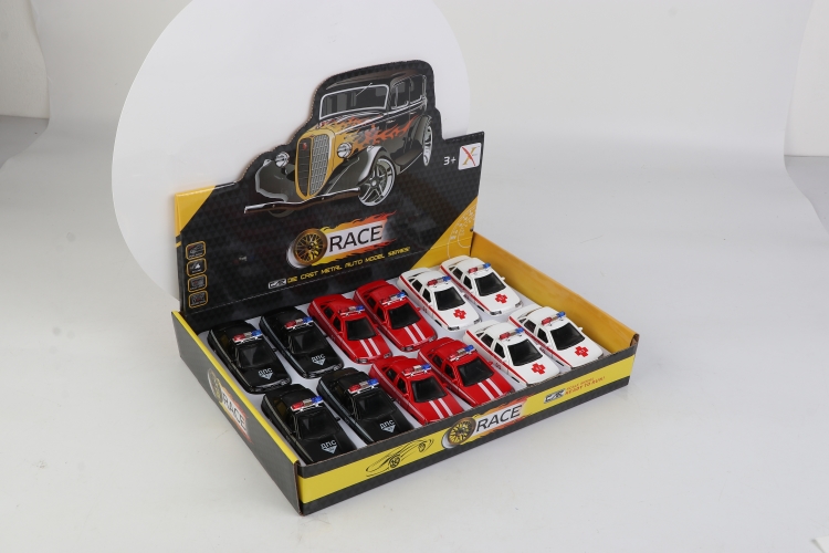 1:33俄罗斯合金回力警车（一款3色混装，12只装一展示盒） XL80164-12FL