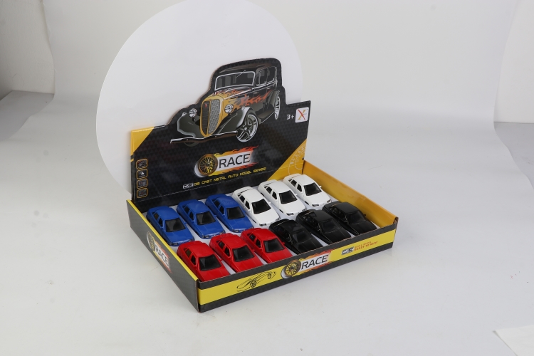 1:33合金回力跑车（一款4色混装，12只装一展示盒） XL80164-12L