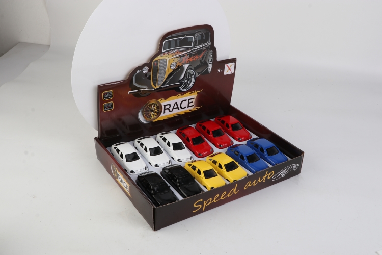 1:33合金回力跑车（一款4色混装，12只装一展示盒） XL80165-12