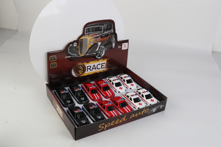 1:33俄罗斯合金回力警车（一款3色混装，12只装一展示盒） XL80165-12F