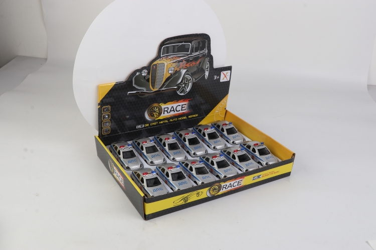 1:33俄罗斯合金回力警车（一款1色混装，12只装一展示盒） XL80165-12FFL