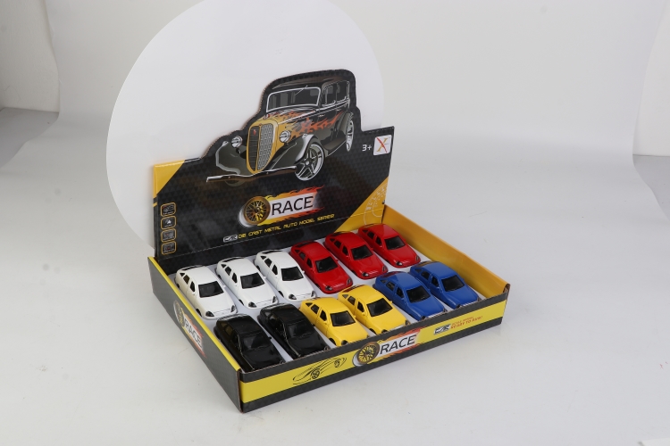 1:33合金回力跑车（一款4色混装，12只装一展示盒） XL80165-12L