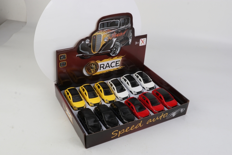 1:33合金回力跑车（一款4色混装，12只装一展示盒） XL80166-12