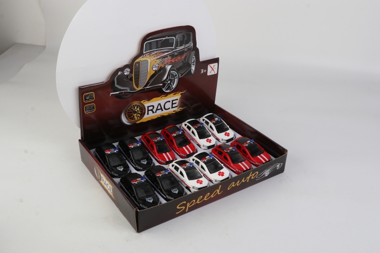 1:33俄罗斯合金回力警车（一款3色混装，12只装一展示盒） XL80166-12F