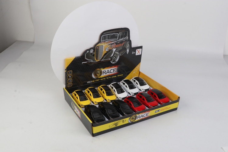 1:33合金回力跑车（一款4色混装，12只装一展示盒） XL80166-12L