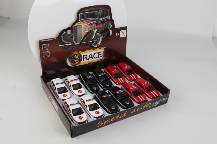 1:33俄罗斯合金回力警车（一款4色混装，12只装一展示盒） XL80167-12F