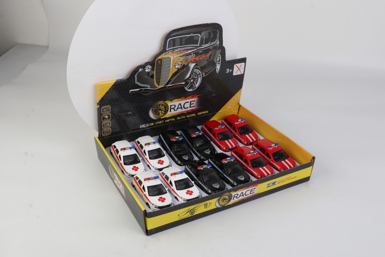 1:33俄罗斯合金回力警车（一款3色混装，12只装一展示盒） XL80167-12FL