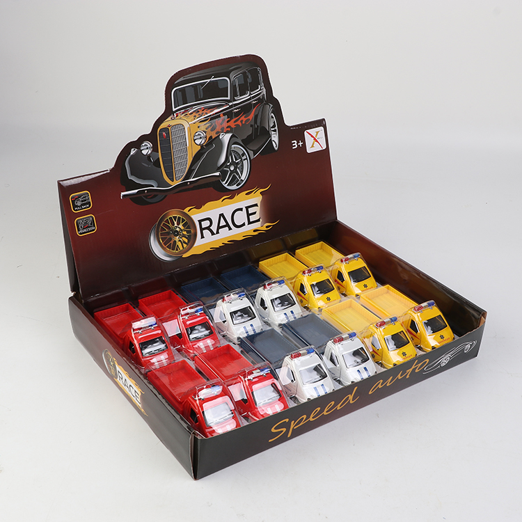 1:33俄罗斯合金回力皮卡警车,门可开（一款3色混装，12只装一展示盒） XL804-12F