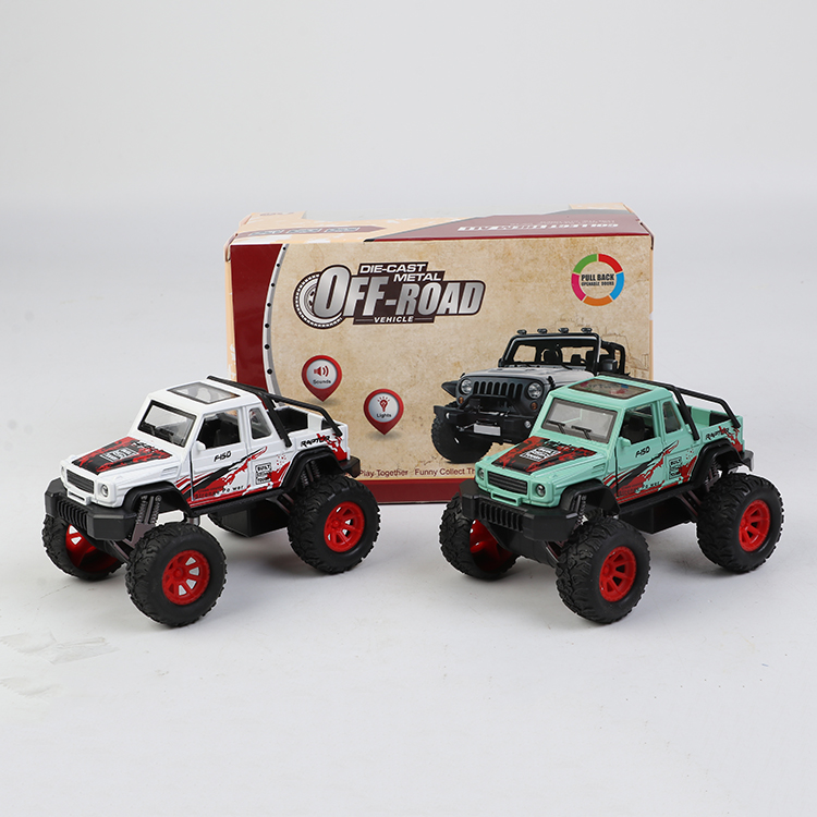 1:32G63合金回力大轮车,2开门，灯带声光（1款2色混装） XL80773L