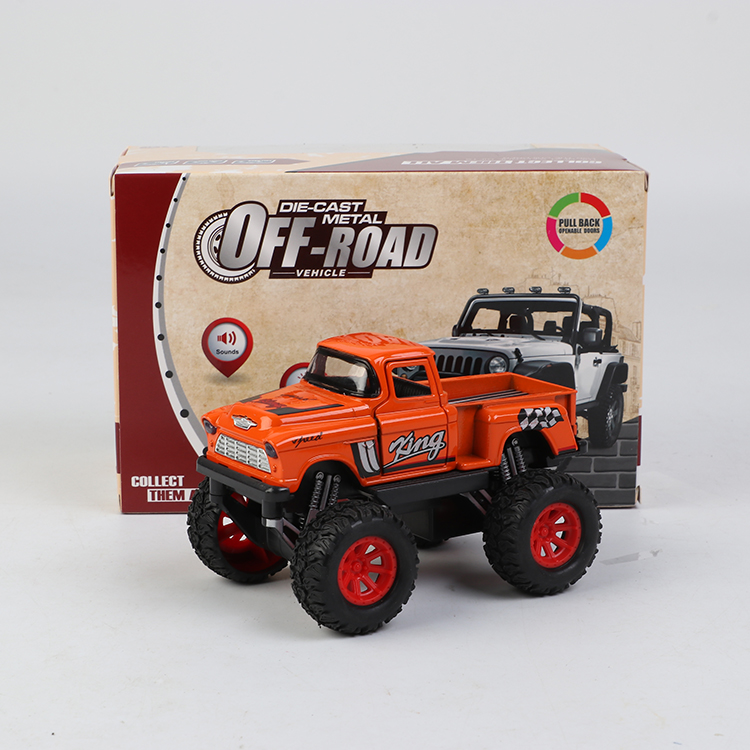 1:32福特皮卡合金回力大轮车,2开门，灯带声光（1款3色混装） XL80776L